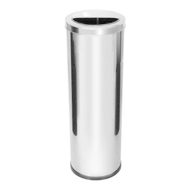 Imagem de Lixeira OR6 30L Aço Inox com Aro Meia Lua para Uso Comercial Inox