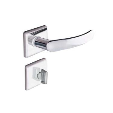 Imagem de Fechadura para Banheiro Quadratta Premium 2800-81 IP com Acabamento em Aço Inox Prata P...
