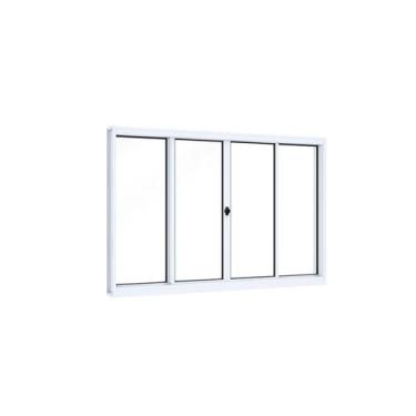 Imagem de Janela de Aço de Correr 120x150cm 4 Folhas com Vidro Liso Riobras - Lu