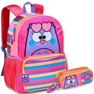 Imagem de Kit Mochila Bubu Escolar Costa Corujinha Infantil Com Estojo