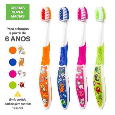 Imagem de escova dental kids cerdas super macias 6+ - Multilaser, Vermelho