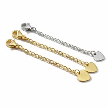 Imagem de Kit 3 Extensor Prologandor Pulseira Colar Corrente Com Fecho - Lojas L