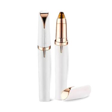 Imagem de Kit 02 Canetas Depiladora Branca para Sobrancelhas USB Led - FLAWLBSS
