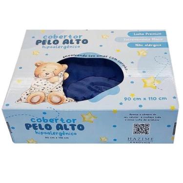 Imagem de Cobertor Berço Menino Microfibra Urso Azul Marinho Alto Relevo Present