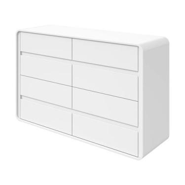 Imagem de Cômoda Multiuso 8 Gavetas Móveis Lopas Loop, Branco