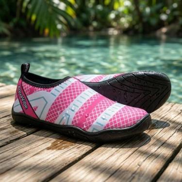 Imagem de Sapatilha Feminina Aquatica de Neoprene Rosa Esportiva Hibrida Nautica