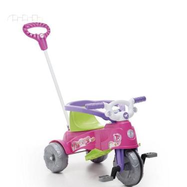 Imagem de Triciclo Passeio e Pedal Calesita Tatetico Rosa 2 em 1
