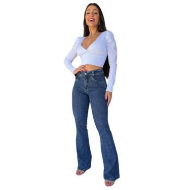 Imagem de Calça Jeans Feminina Ciga Boy Flare  - Previdência Jeans 