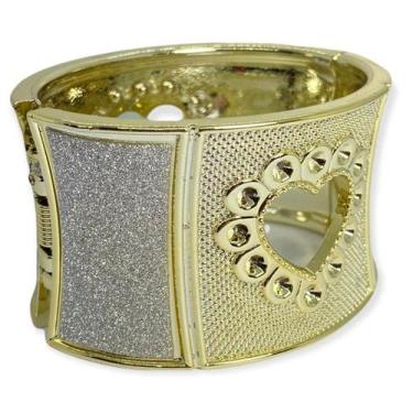 Imagem de Bracelete Largo Coração Dourado Pomba Gira Oxum - Lua Mistica