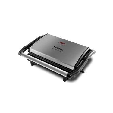 Imagem de Grill Britânia BGR27I Press 2 em 1 Antiaderente Inox 850W Prata 220V para Sanduíches