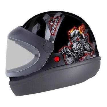 Imagem de Capacete Para Moto Automático EBF Barato Fechado Motoboy, Dog, 56