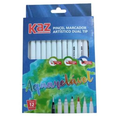 Imagem de Caneta Dual Brush Tip, Aquarelável, Ponta Dupla Kaz, Kz72202