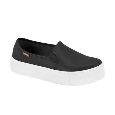 Imagem de Tênis Slip On Feminino Flatform Moleca 021289, Preto, 38