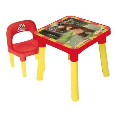 Imagem de Mesa com Cadeira Infantil Masha e o Urso - Monte Líbano 1 Lugar