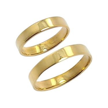 Imagem de Par de Alianças Tradicionais Retangular 18k 750  WG - Webgen, Ouro ama