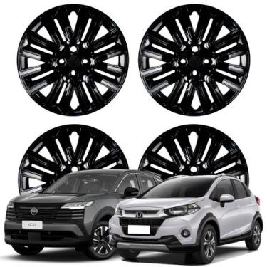 Imagem de Jogo Calota Aro 16" Kicks WRV Fit Civic City Cubo Padrão Preto 001CP-P