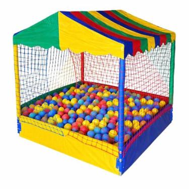 Imagem de Kit Piscina de Bolinhas Nacional Premium Infantil 1,50m Quadrada 500 B