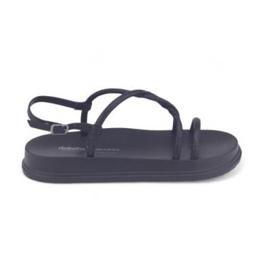 Imagem de Sandália Flatform Feminina Dakota Y6246 Strass, 35, Preto