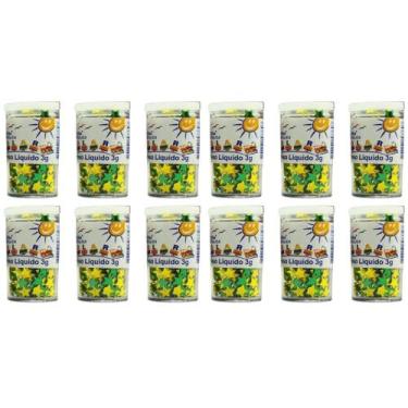 Imagem de Kit 12 Potes de Lantejoulas Estrelinhas Metalizadas Brasil Verde e Ama