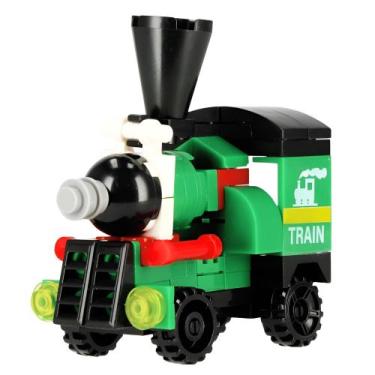 Imagem de Blocos de Montar - Construção Desenho Veículos Trem Brinquedo infantil