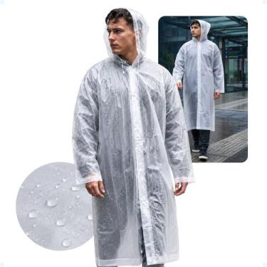 Imagem de Capa De Chuva Transparente Resistente Unissex Capuz Adulto - Hxt