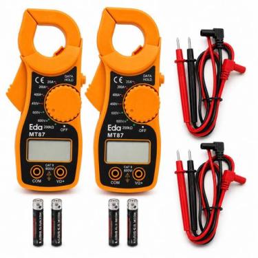 Imagem de Kit 2 Alicate Amperímetro Digital EDA MT87 Instalação Manutenção Ar Co