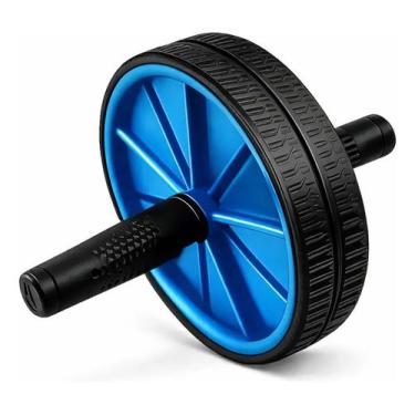 Imagem de Roda Rolo Exercicios Abdominal Lombar Fortalecimento Azul - Horizonte