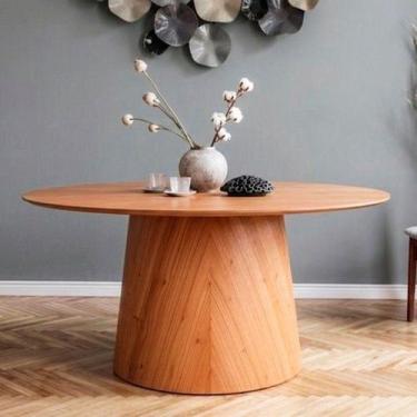 Imagem de Mesa Oval Design Moderno 180cm x 100cm Base em Madeira Maciça Amanda M
