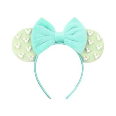 Imagem de Tiara De Veludo Com Orelhas De Rato Para Meninas, Faixa De Cabelo Maci