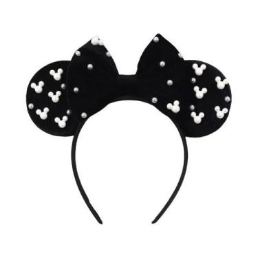 Imagem de Tiara De Veludo Com Orelhas De Rato Para Meninas, Faixa De Cabelo Maci
