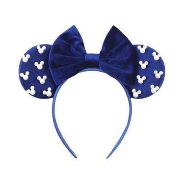 Imagem de Tiara De Veludo Com Orelhas De Rato Para Meninas, Faixa De Cabelo Maci