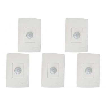 Imagem de Kit C/5 - Sensor Qualitronix Parede Embutir Foto 180 Bran.