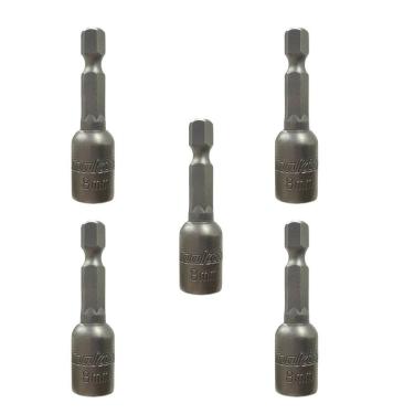 Imagem de Kit 5 Bit Soquete Canhão Magnética Makita 8mm 1-4x50mm B-67773 Resistente e Profissional