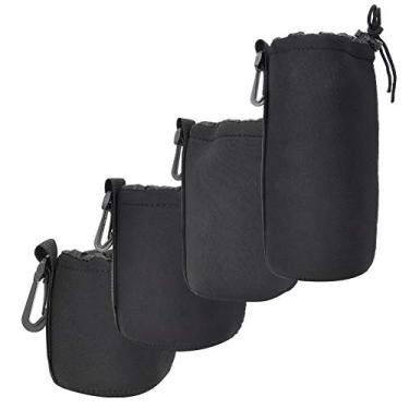 Imagem de Bolsa de armazenamento de lente de neoprene, bolsa de armazenamento de lente portátil, 4 peças S M L XL bolsa de armazenamento de lente de câmera DSLR portátil para fotógrafos profissionais