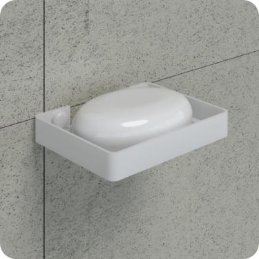 Imagem de Suporte Porta Sabonete Para Banheiro de Parede Branco Plus