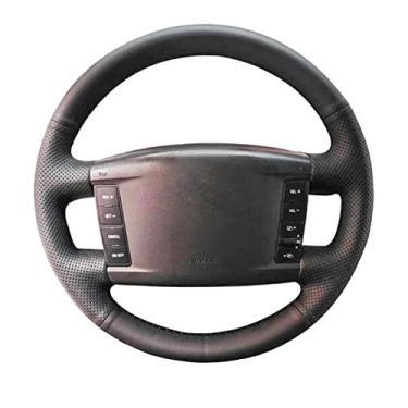 Imagem de MIVLA Cobertura de volante costurada à mão em couro, para VW Touareg Phaeton 2002 2003 2004 2005-2010 Acessórios interiores automotivos