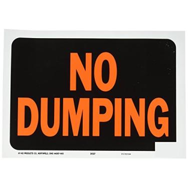 Imagem de Hy-Ko Products Placa de plástico 3027 NO Dumping, 21,5 cm x 30,5 cm, laranja/preta