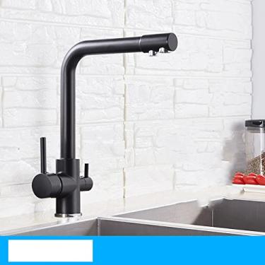 Imagem de Filtro de água preto cinza torneira torneiras de cozinha misturador filtro de água potável torneira da pia da cozinha torneira de água quente e fria para cozinha, preto fosco, China
