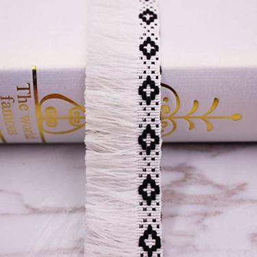 Imagem de 1 jardas/lote borla de renda fita borlas de algodão aparar franjas borla renda para costurar roupas de cama cortinas acessórios diy decoração, branco