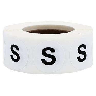 Imagem de InStockLabels.com - Adesivos de tamanho de roupas tamanho P pequeno círculo branco - 500 etiquetas adesivas no total