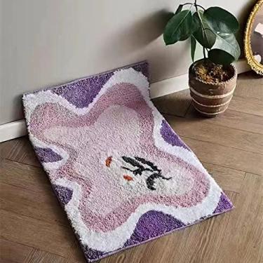 Imagem de SHENGANG Tapete Absorvente Tabuleiro de Banheiro Almofada de Piso Sala de Estar Tapete de Pé para Casa Tapete de banho antiderrapante Lavável à Máquina, 5,60x90cm