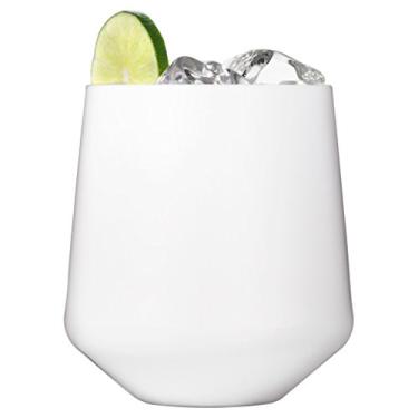 Imagem de Drinique Taças de vinho inquebráveis sem haste (conjunto com 4) 355 ml Tritan Plástico sem haste para uso interno ou externo - Branco