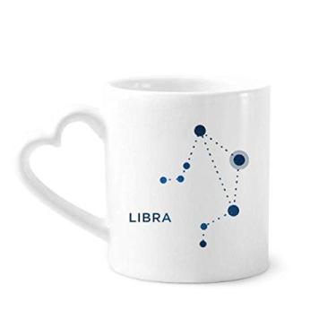 Imagem de Caneca de cerâmica com signo do zodíaco da constelação de Libra copo de coração de vidro