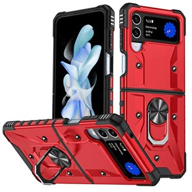 Imagem de Capa de armadura rígida à prova de choque para Samsung Galaxy Z Flip4 5G Flip 4 Flip3 Flip 3 Capa de proteção anti-detonação para Samsung Flip4, vermelho, para Samsung Z Flip 4