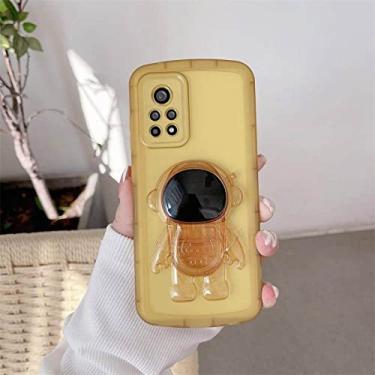 Imagem de Astronaut Fold Phone Holder Case Para Xiaomi Mi Poco X3 X4 M4 Pro Nfc M5 F3 M3 Gt M5s 5g 4g Capa transparente, YHY amarelo, para mi 12 pro