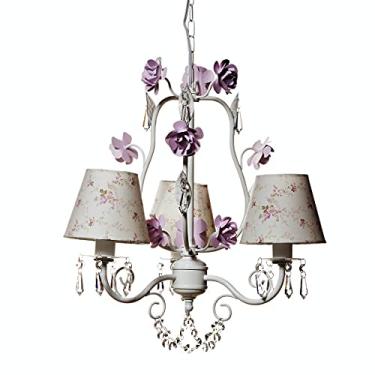 Imagem de Potinho de Mel Lustre Com 3 Lâmpadas Garden Quarto Bebê Infantil Menina Rosa