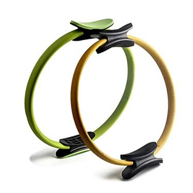 Imagem de Mintata Pilates Anéis Ginástica Aeróbica Yoga Anel Fitness Magic Circle para tonificar Coxas com Alça Dupla, Amarelo