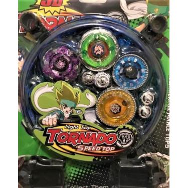 Kit 4 Beyblade Metal Blay Blade 5d Tornado 2 Com Led Novidad