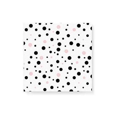Imagem de Arte Maníacos Quadro Decorativo em Tela Canvas Bolinhas Preto e Rosa - 50x50cm