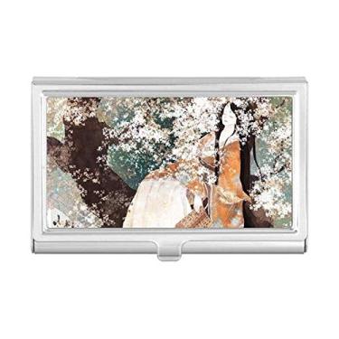 Imagem de Carteira feminina de estilo clássico chinês, ilustradora, porta-cartões